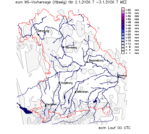 ECM Niederschlagsvorhersage (Summe) für Folgetag vom 01.01.2026 wurde nicht gefunden!