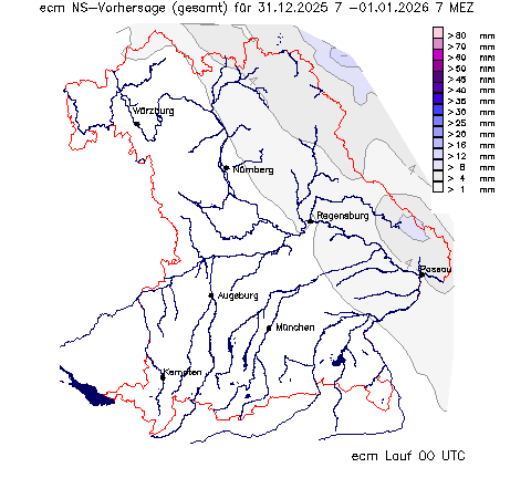 ECM Niederschlagsvorhersage (Summe) für 24 Stunden vom 31.12.2025 wurde nicht gefunden!