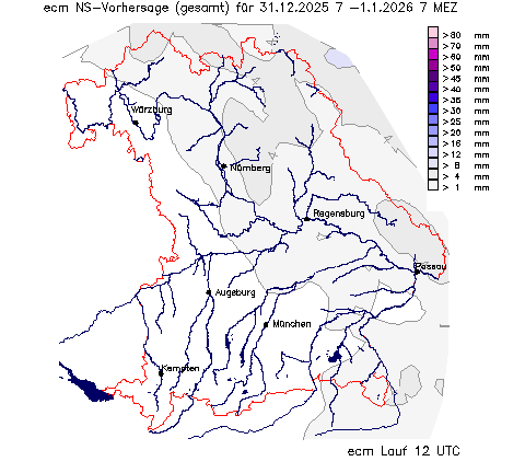 ECM Niederschlagsvorhersage (Summe) für Folgetag vom 30.12.2025 wurde nicht gefunden!