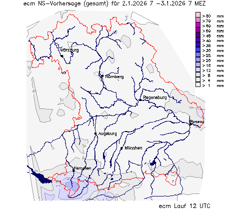 ECM Niederschlagsvorhersage (Summe) für Folgetag vom 01.01.2026 wurde nicht gefunden!