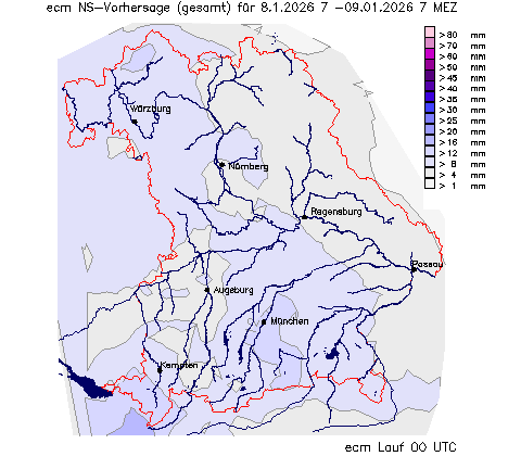 ECM Niederschlagsvorhersage (Summe) für 24 Stunden vom 08.01.2026 wurde nicht gefunden!