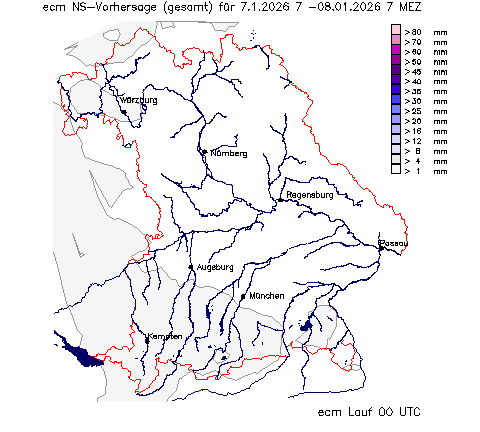Vergleich zur Niederschlagsvorhersage ECM vom Vortag 00 Lauf wurde nicht gefunden!