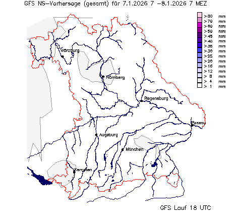 GFS Niederschlagsvorhersage (Summe) für Folgetag vom 06.01.2026 wurde nicht gefunden!