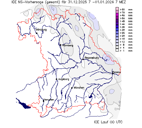 Vergleich zur Niederschlagsvorhersage ICON-EU vom Vortag 00 Lauf wurde nicht gefunden!