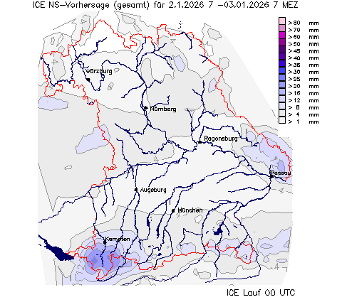 Vergleich zur Niederschlagsvorhersage ICON-EU vom Vortag 00 Lauf wurde nicht gefunden!