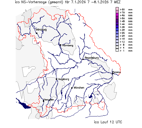 ICON Niederschlagsvorhersage (Summe) für Folgetag vom 06.01.2026 wurde nicht gefunden!