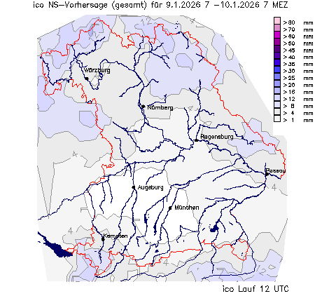 ICON Niederschlagsvorhersage (Summe) für Folgetag vom 08.01.2026 wurde nicht gefunden!