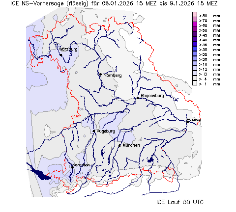 LM Niederschlagsvorhersage (Summe) für 24 Stunden vom 08.01.2026 wurde nicht gefunden!
